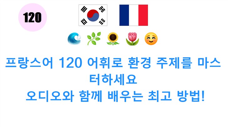 프랑스어 120 어휘로 환경 주제를 마스터하세요: 오디오와 함께 배우는 최고 방법!